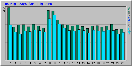 Hourly usage for July 2025
