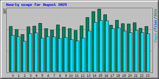 Hourly usage for August 2025