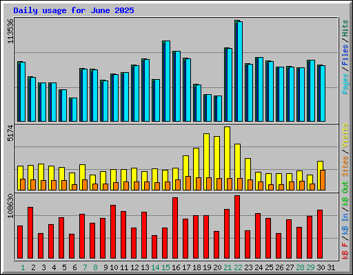 Daily usage for June 2025