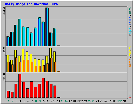 Daily usage for November 2025