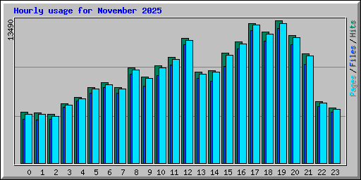 Hourly usage for November 2025