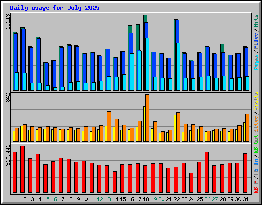 Daily usage for July 2025