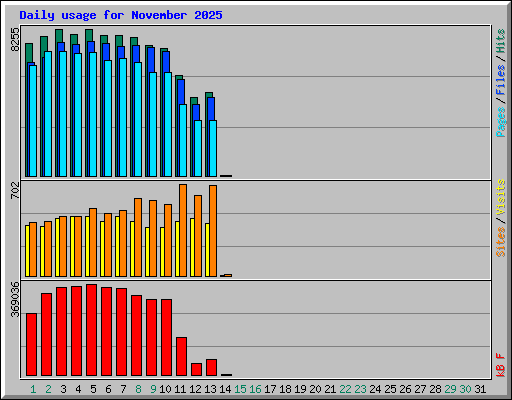 Daily usage for November 2025
