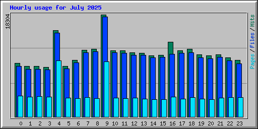 Hourly usage for July 2025